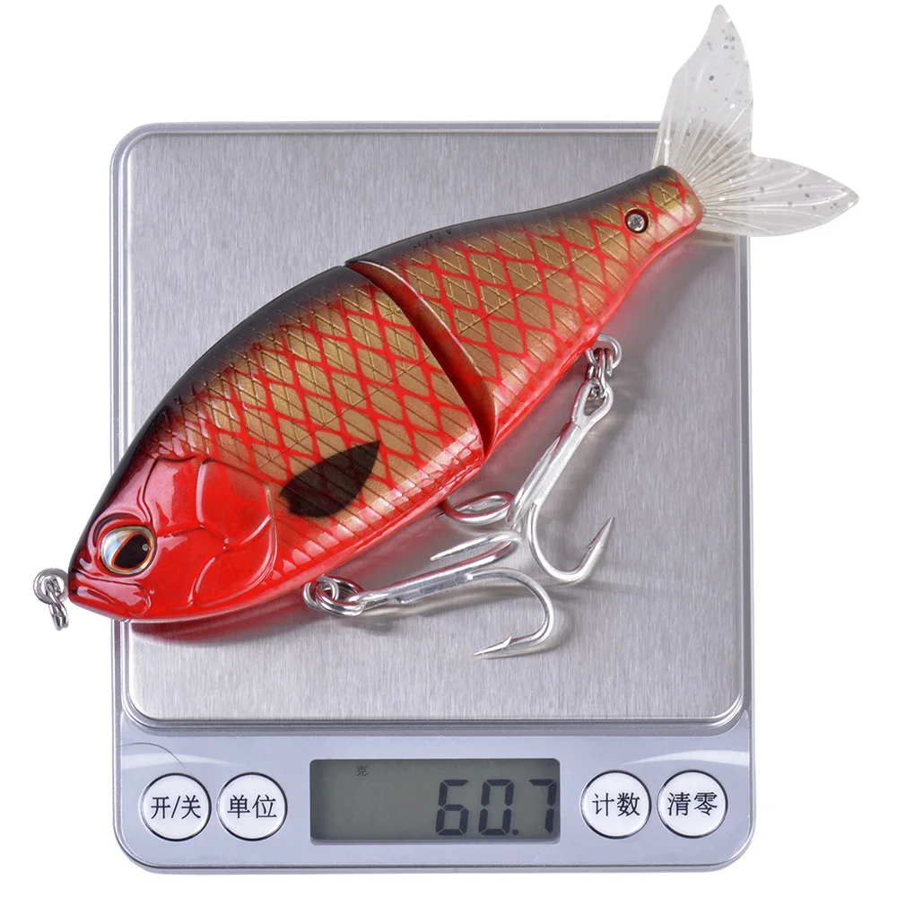 150mm 56g Hard Bait Plastic Jointed Obese Joint hunter Soft Tail Multi-jointed Fishing lure jerk bait Swimbait