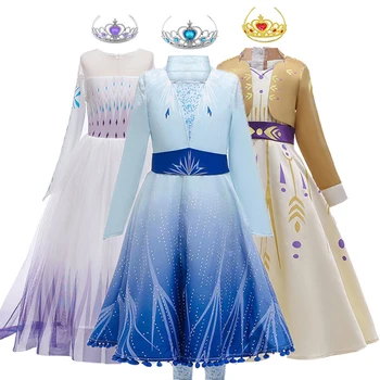

Halloween Elsa Girls Princess Dress Kids Dresses For Girls Costume Anna Snow White Cosplay Party Children Christmas Clothes