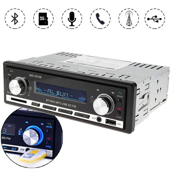 12 В Автомагнитола Bluetooth Автомобильный MP3-плеер Стерео с микрофоном и OLED цветным экраном USB аудио стерео Автомобильный плеер сенсорный экран