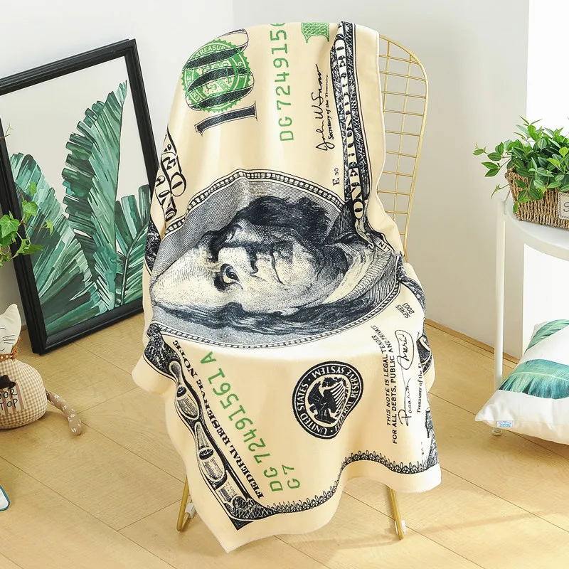 Seaside Sun-resistant Sand-proof American Dollars Euro Beach Bath Towel Rapid Water Absorption Dustproof Beach Shawl Bathrobe 70