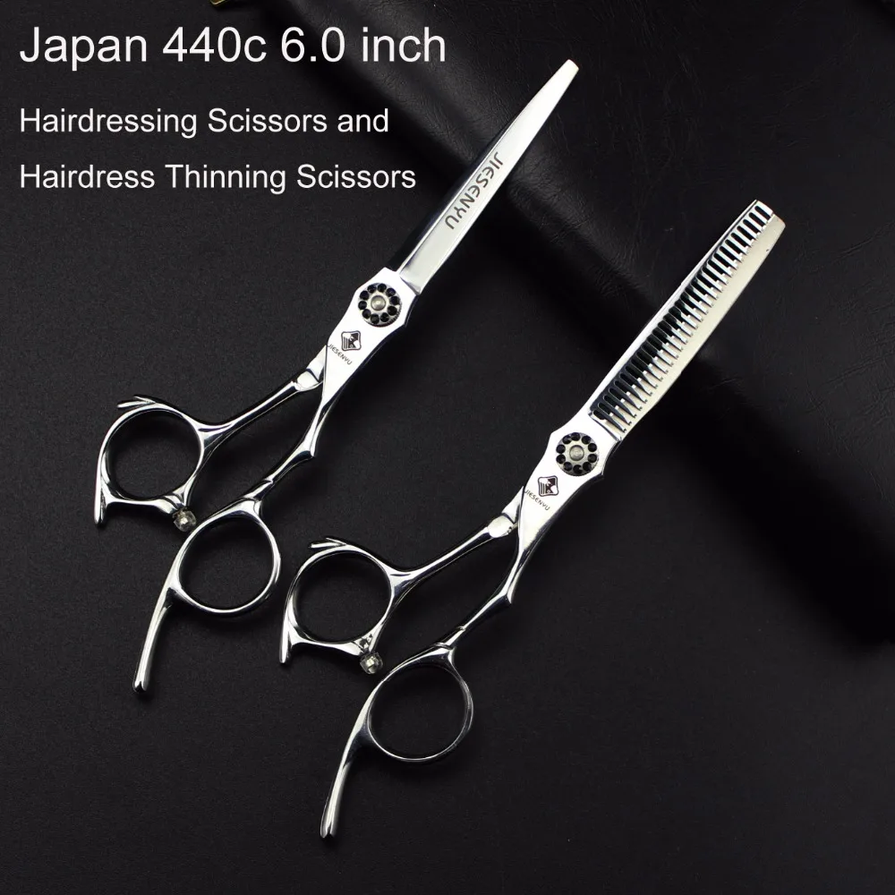"440c 6.0 Inch Grooming Scissors Set Hairdressing Cutting Thinning Shears Professional Japan