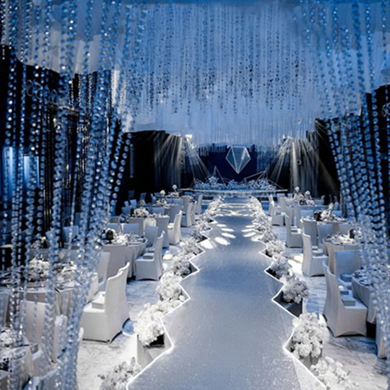 

Crystal Diamond DIY Curtain Party 500cm Bead Decor Wedding Acrylic Strand Clear