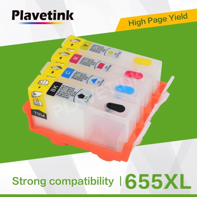 Plavetink 4 Color for HP 655 XL hp655 Refill Printer Ink Cartridges for