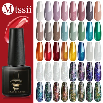 

Mtssii 7/6ml Color Gel Polish Semi Permanent Glitter Mirror Gel Lacquer Soak Off UV LED Gel Nail Polish No Wipe Top Coat Varnish