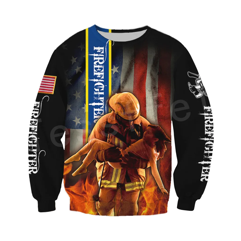 Tessffel Firefighters Suit Firemen hero Harajuku Pullover NewFashion 3DfullPrint Zipper Hoodies Sweatshirt Jacket Men Women s 2