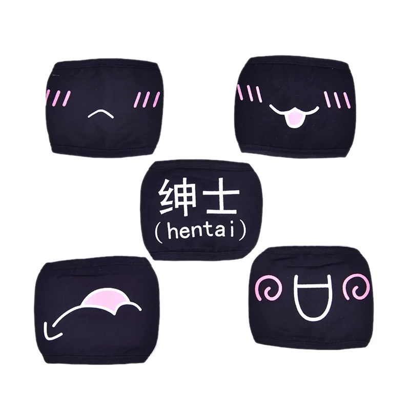 1 stücke Unisex Cartoon Lustige Zähne Brief Mund Maske Unisex Cartoon Baumwolle Halb Mund Gesicht Maske Anti-Staub Winter warm Masken