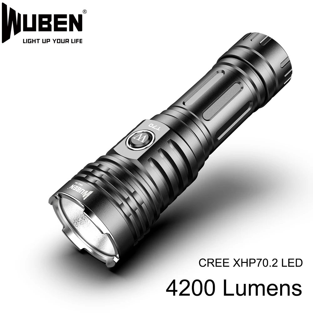Светодиодный фонарь CREE XHP70 сверхмощный 4200 лм 26650 водонепроницаемый|Фонарики и