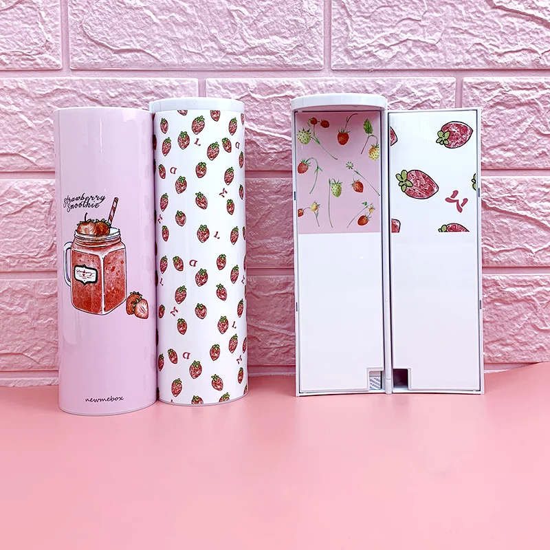 Strawberry Newmebox модные школьные пеналы Kawaii Канцелярские Коробки для девочек милые косметические коробки многофункциональные длинные стильные подарки - Цвет: Strawberry