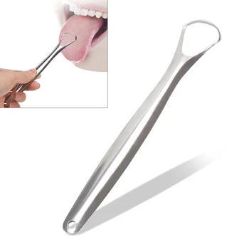

1pcs Tongue Scraper Reusable Portable Stainless Steel Oral Tongue Cleaner Brush Fresher Sweepers For Adults Kids