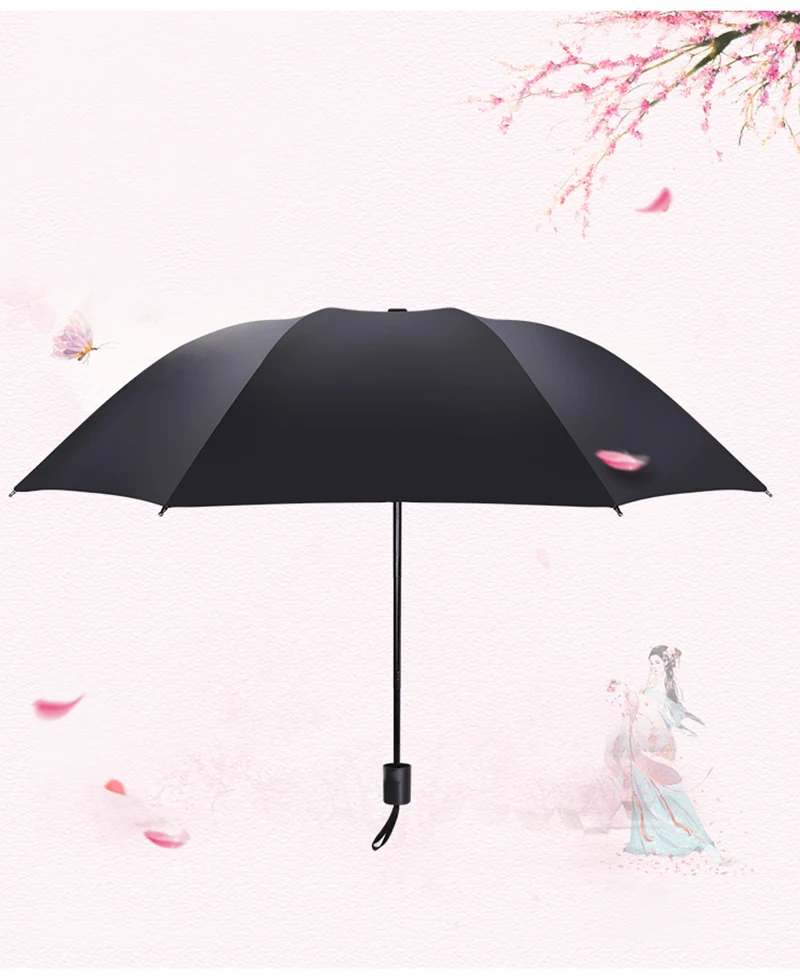 Sakura small fresh ins girl heart folding goddess umbrella dual-use female sun umbrella wpc sunscreen UV protection29