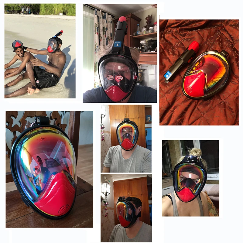 Snorkeling Diving Mask Anti Fog Full Face Professional Set with Snorkel
