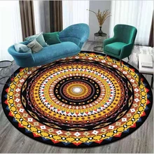 Ковры для гостиной с желтым алмазным узором, круглые коврики для детской комнаты, аксессуары для гостиной и стола