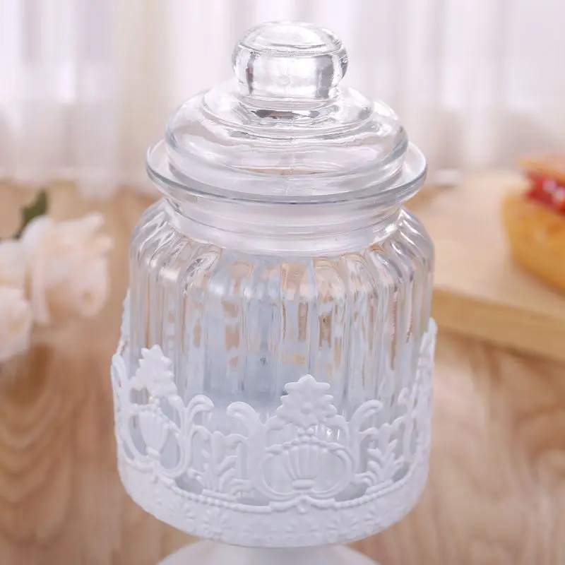 Рождественская стеклянная ваза Jar сахар конфеты для хранения бутылка, свадебный подарок полые домашний декор