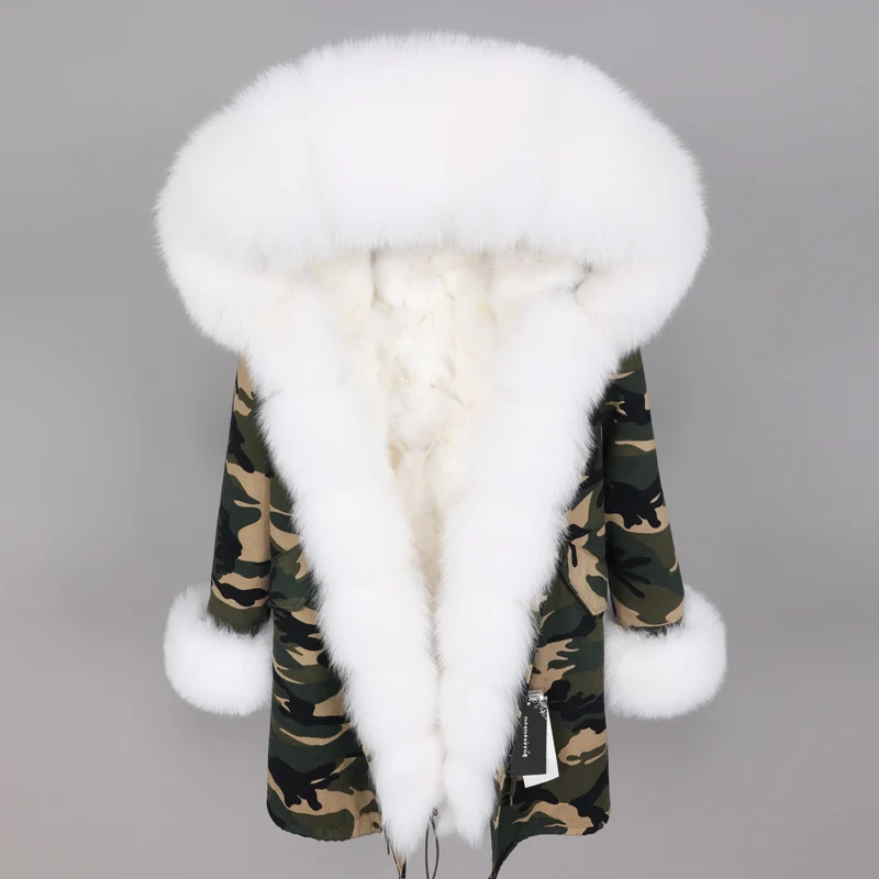 Maomaokong/зимняя модная женская одежда; меховая подкладка из лисьего меха; парка с меховым воротником - Цвет: 13