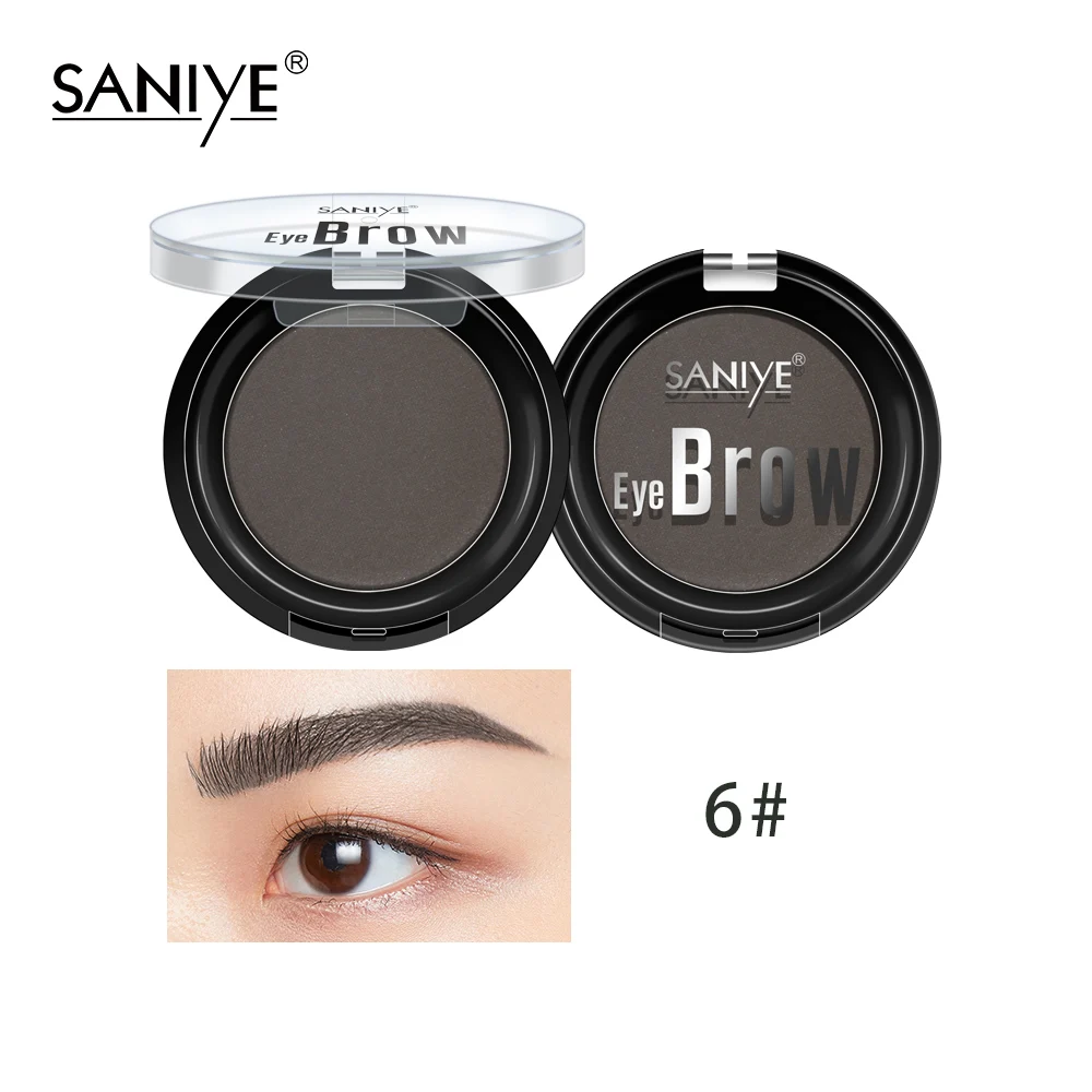 SANIYE Eyebrow Powder Waterproof Eyebrow Natural Delicated Brow Powder Palette Black Brown Color polvo de cejas E0131 - Цвет: 6