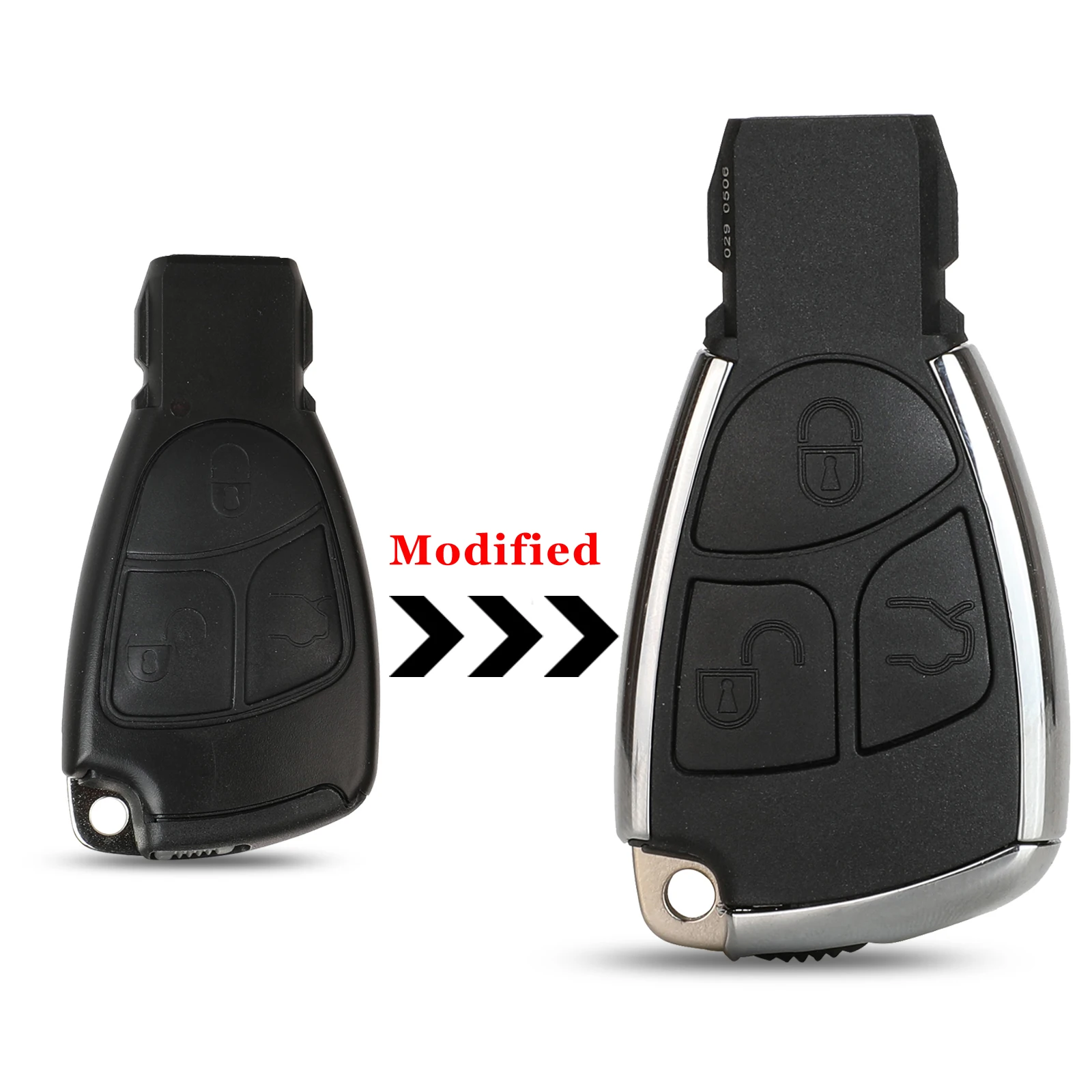 jingyuqin New Modified New Smart Remote Key Shell Case Fob 3B for Mercedes-Benz CLS C E S  + battery Holder