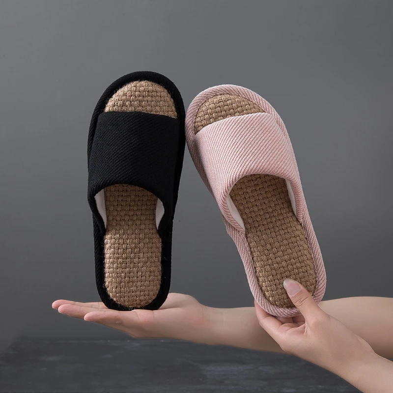 

PUIMENTIUA 2019 New Autumn Simple Unisex Slippers Hotel Travel Spa Portable Slippers Home Guest Indoor Cotton Fabric Slippers