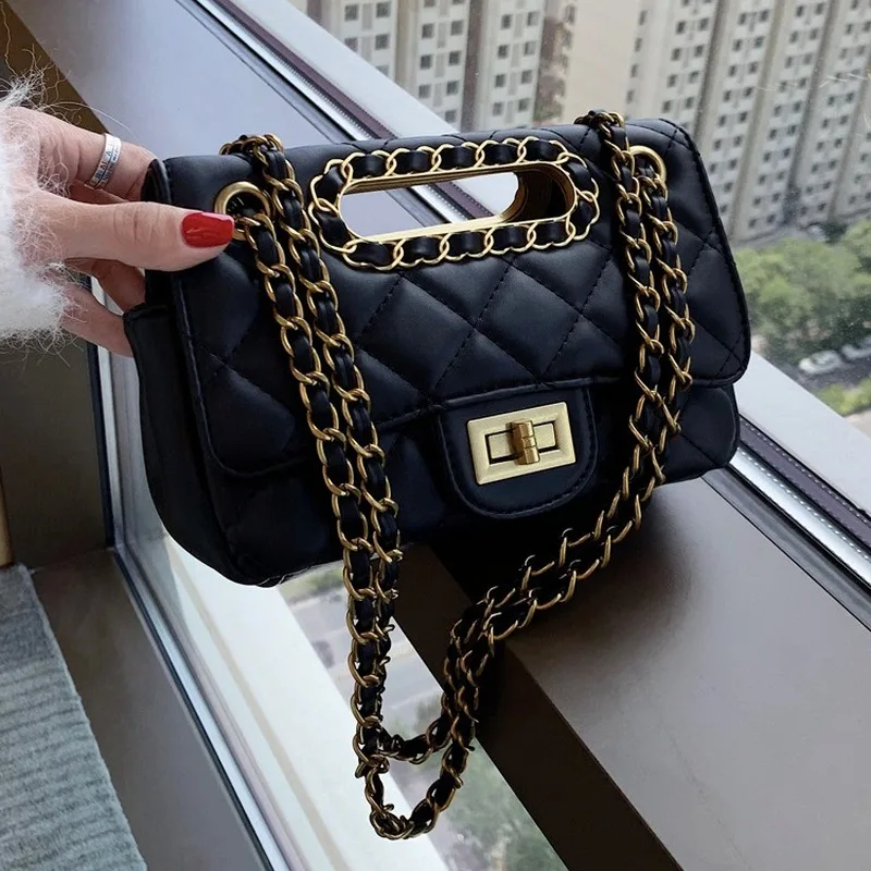

High Quality Vintage Rhomboid Messenger Bag 2020 New Korean Fashion Rhomboid Chain Bag Women's Tote Bag Shoulder/Crossbody Bag