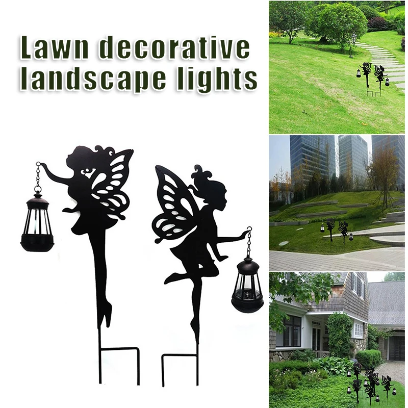 Solar Fairy Garden Light Metal Elf Silhouette Stake Ip44 Led Lamp Ground Plug Outdoor Decor For Lawn Décoration De Jardin metal gear solid v ground zeroes