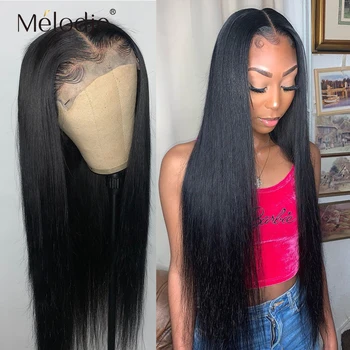 

Melodie 26 28 30 Inches Straight Closure Wig Lace Front Human Hair Wigs Brazilian Hair 4x4 Lace Frontal wig Cheap Wig