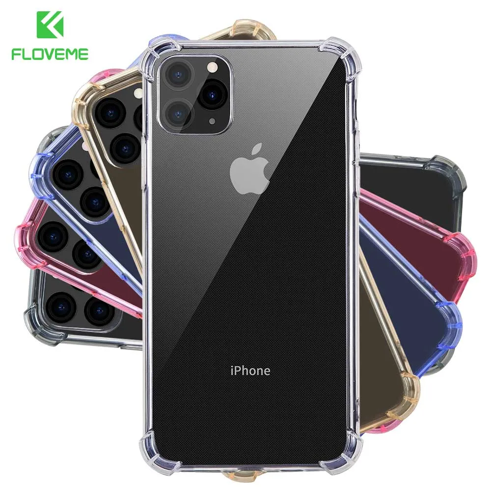 FLOVEME Прозрачный чехол для телефона iPhone 11PRO MAX 11 s Funda угловой противоударный из