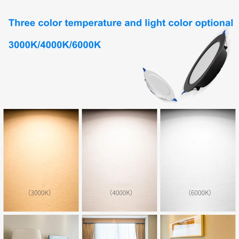 Round LED ultra-thin downlight embedded household 5W 7W 10W 12W 15W 20W 25w 30W living room aisle