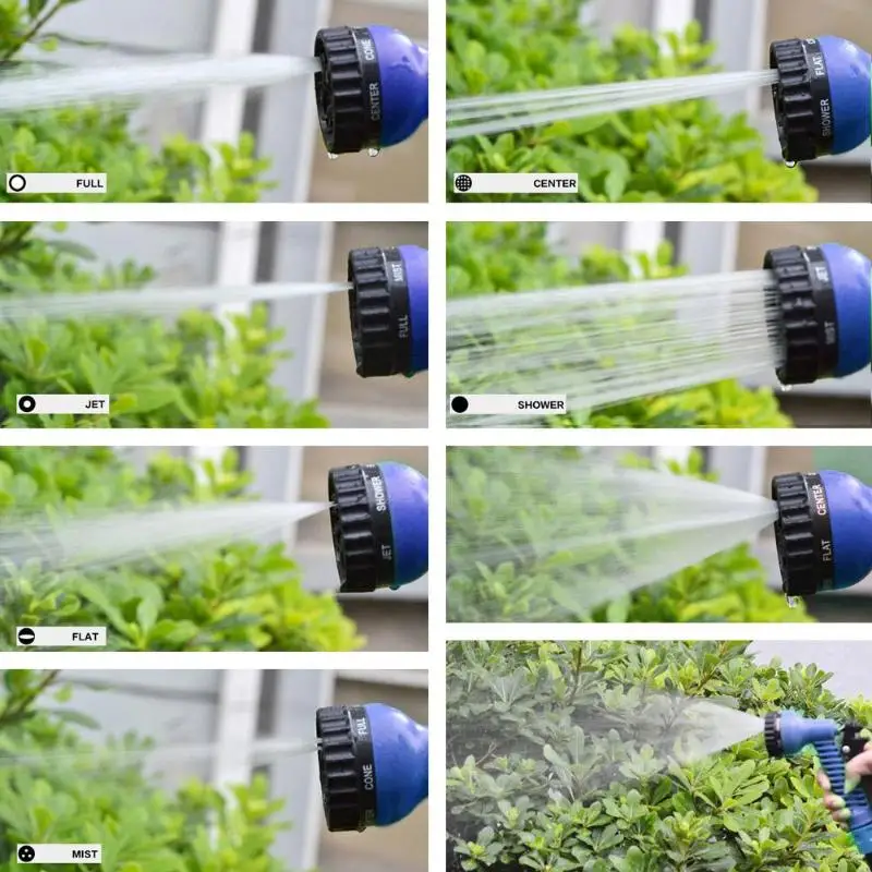 25FT-200FT садовый шланг расширяемые гибкие пластиковые шланги водопровод с распылителем для полива сада автомобиля