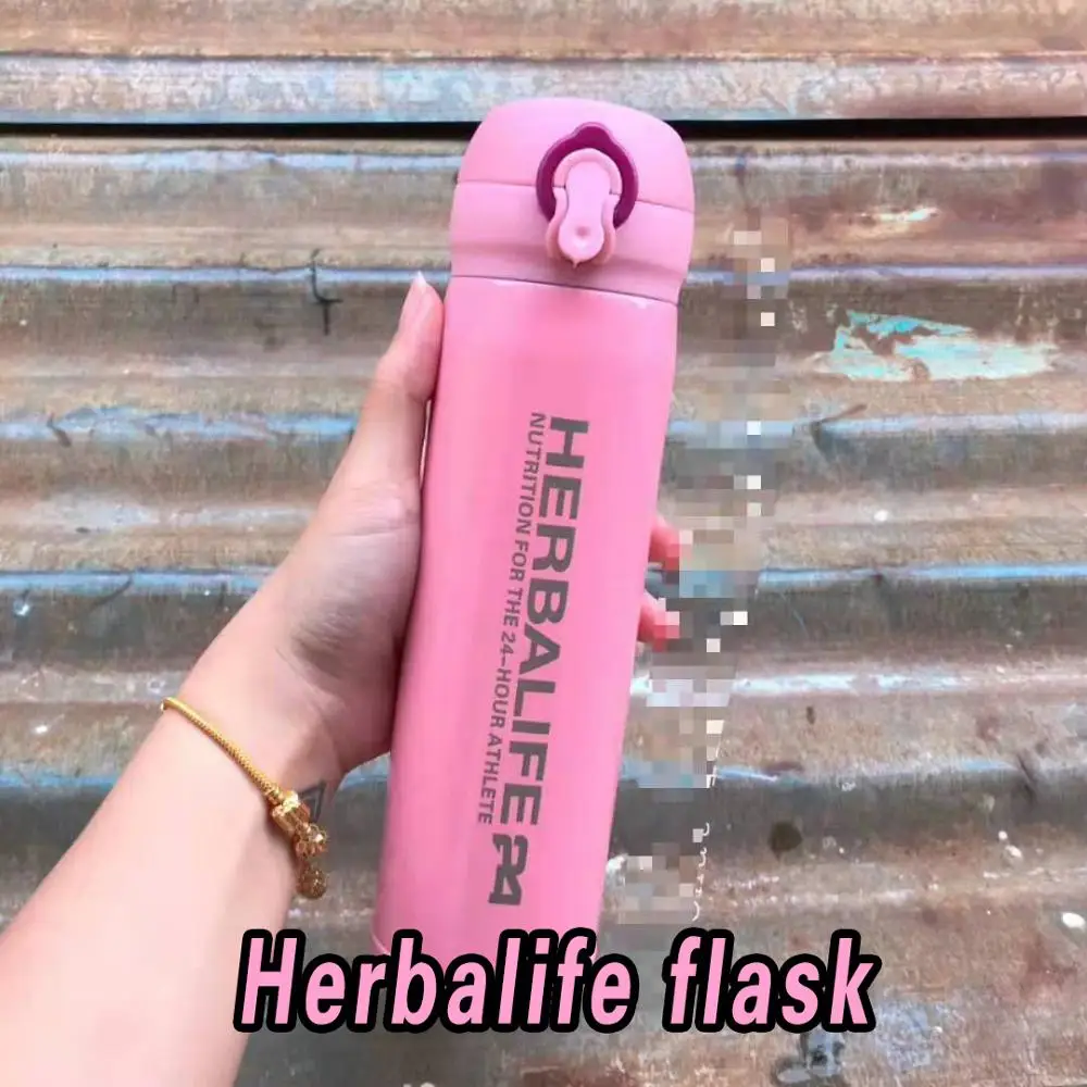 Розовый Herbalife чашка из нержавеющей стали Вакуумная фляжка чайная чашка открывающаяся Подарочная чашка - Цвет: Розовый