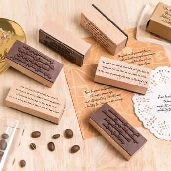 

Vintage English Series Wood Seal DIY Wooden Rubber Stamp for DIY Scrapbooking Cards Decoration Embossing Craft