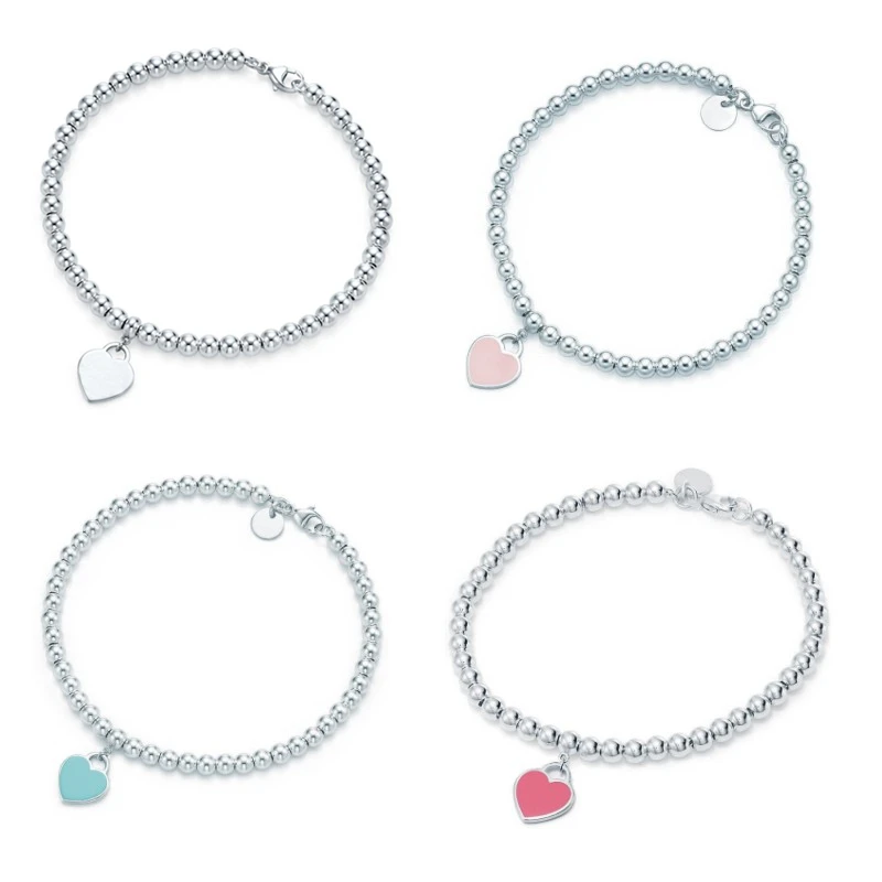 

TIF heart bracelet sterling silver, classic chain three colors do not decolorize the chain to send his girlfriend holiday gift