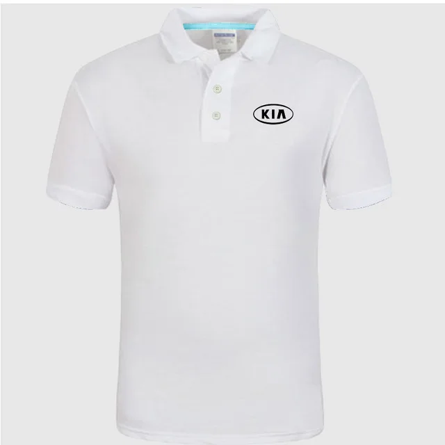 Summer Polo Shirt for Kia logo Brand Men's Fashion Cotton Short Sleeve Polo Shirts Solid Jersey Tops Tees b t