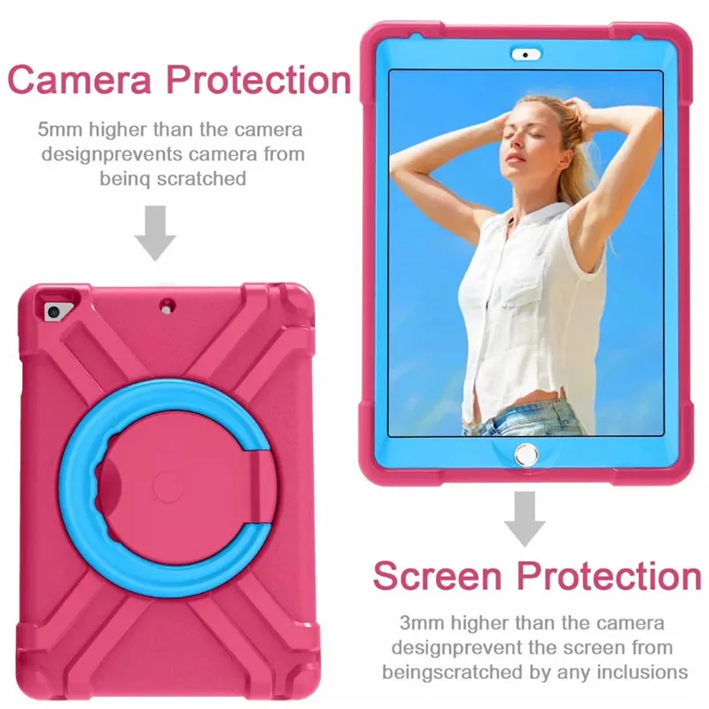 НОВАЯ Портативная сумка для планшета EVA для iPad Air Air2 Pro 9,7 iPad5 iPad6 сверхмощный детский удобный чехол для планшета Kickstand защитный чехол