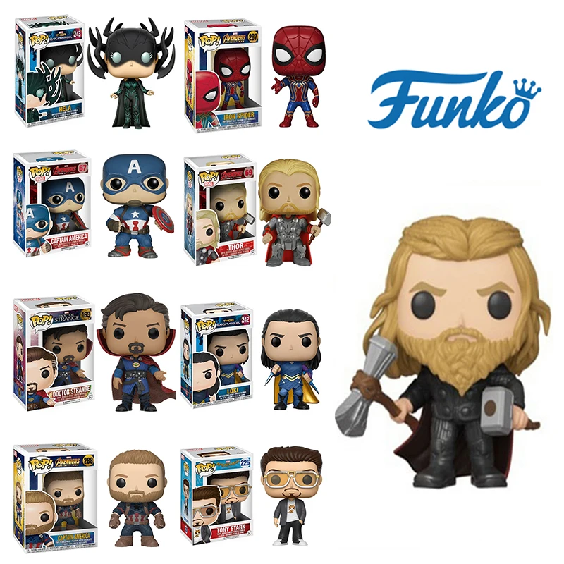 

Funko pop Black Widow SpiderMan Marvel Iron Man Captain America Thor Vinyl Action Figure Children's gift