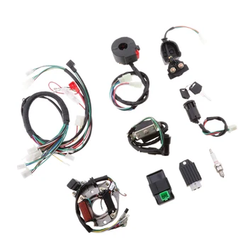 

Electric Start Engine CDI Wire Harness Assembly Wiring Rectifier Set ATV Electric Quad 50CC 70CC 90CC 110CC