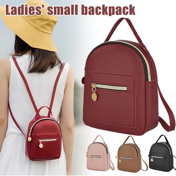 

Women Backpack Bag Zipper Large Capacity PU Leather Fashion for Travel Mobile Phone HSJ88