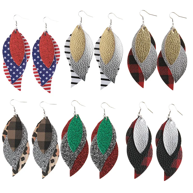 1 leather dangle earrings-3