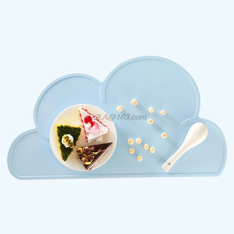 Forma de Nuvem de Silicone Esteira de Mesa Placemat para Crianças Almofada de Cozinha para Refeições Bebê Deslizamento Livre Rápidas Não Bpa Mod. 177744 5 mesa placemat para crianças bebê não deslizamento