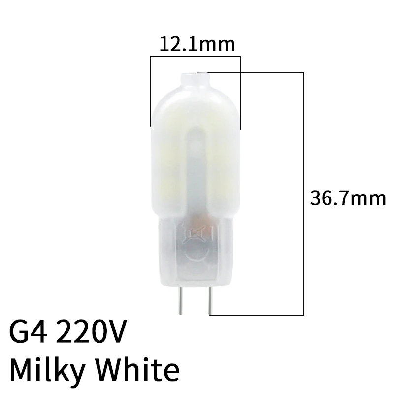 Светодиодная лампа G4 G9 DC 12 V/AC 220V 2W SMD 2835 прозрачная/молочно-белая люстра-прожектор Светодиодная лампа сменная галогеновой лампы - Испускаемый цвет: G4 220V Milky White