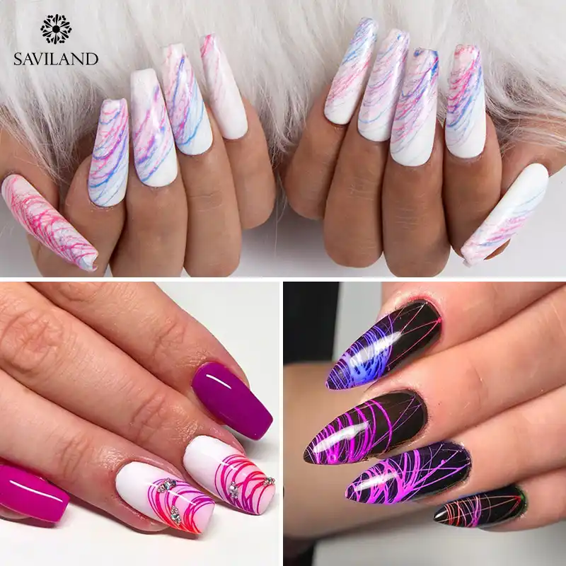Saviland Thermal Spider Gel Color Changing Nails Gel Polish Glitter Luminous Strong Wire Drawing Uv Pulling Silk Spider Nail Art Nail Gel Aliexpress