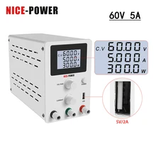 Fonte de alimentação dc regulável, 30v 10a 60v 5a laboratório comutação fonte de alimentação tela lcd 4 dígitos display 0.01v 0.01w