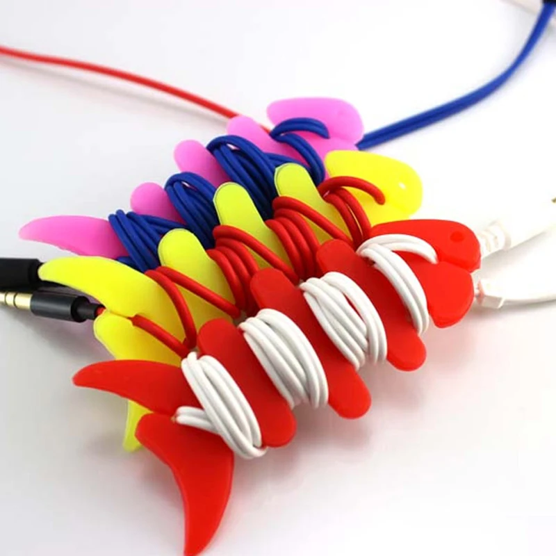

Silicon Fish Bone Headphone Cord Wire Cable Organizer Holder Wrap Winder SP99