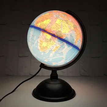 

20cm LED World Globe Earth Tellurion English Map Rotating Stand Geography Educational Toys Home Office Desktop Decorations