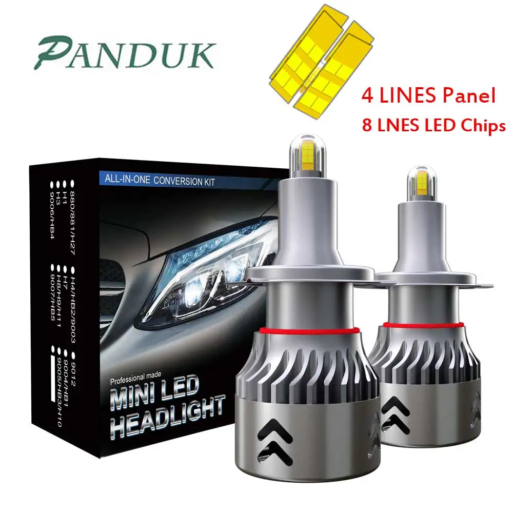 PANDUK 2 шт. огни автомобиля 8 граней 14000LM H8 H11 светодиодный свет H7 фар H1 H3 9005 9006 чипов CSP
