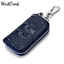 Унисекс ключница из воловьей кожи с узором «Аллигатор», чехол для ключей, ключница из натуральной кожи, кошелек на молнии, высокое качество, Новинка