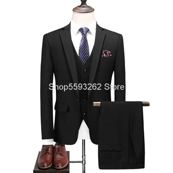 

Suit Male Suit Youth Groom Clothing Slim Fit Marriage Handsome Male England Wind Suit Positive Pack Three-piece Set