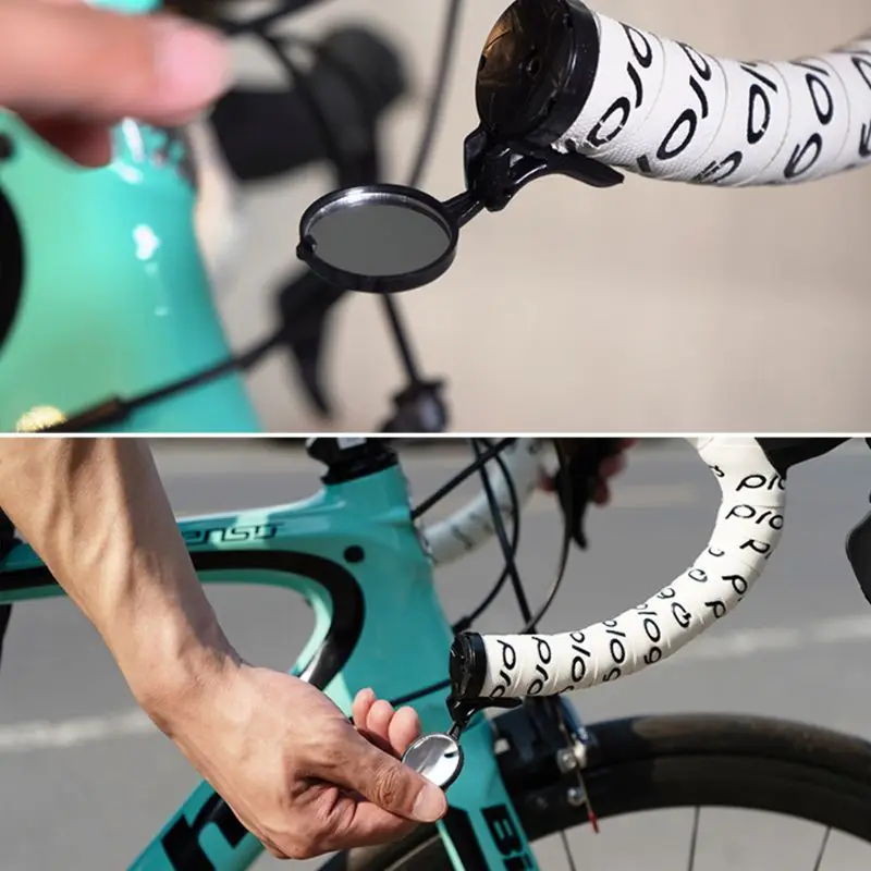 

Bicycle Mirror Mini Rear View Mirror for Road Bike Unbreakable Rotatable Rearview Safety Side Handlebar Mirror Y51D