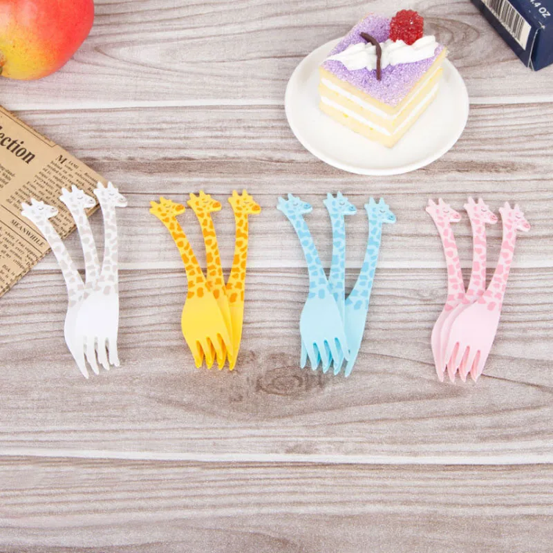 

Food Grade Fruit Forks Cartoon Animal Fruit Snack Toothpick Kids Children Plastic Food Picks Salad Dessert Forks Party Decor