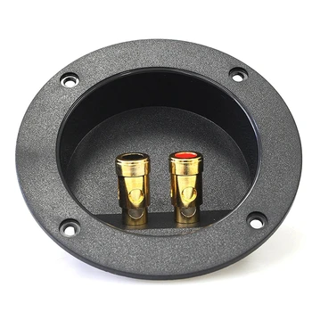 

4-Inch Round Gold Push Spring Loaded Jacks Double Binding Post Speaker Box Terminal Cup
