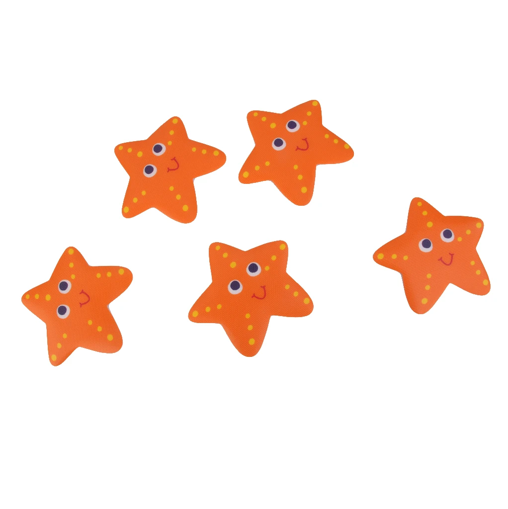 5x Orange Bath Tub Non Slip Treads Sticker Bathroom Applique Decal