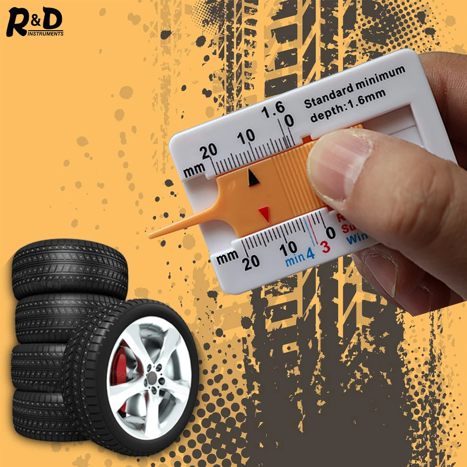 Car Tyre Tread Depth Depthometer Gauge Depth Gauge Motorcycle Trailer